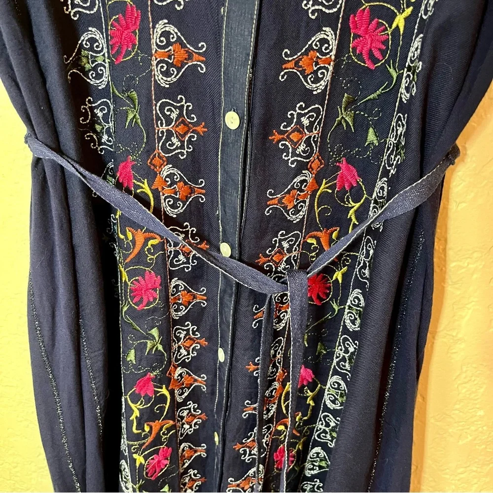 Anthropologie Tiny Embroidered Front Button Tunic Belted Dress Size XS - Picture 4 of 10